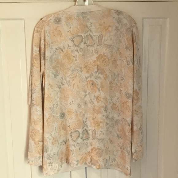 LORO PIANA FLORAL CASHMERE/SILK CARDIGAN TANK TWIN SET - Picture 10 of 11